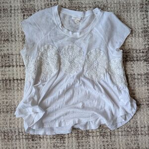 Meadow Rue White Lace Accent Blouse